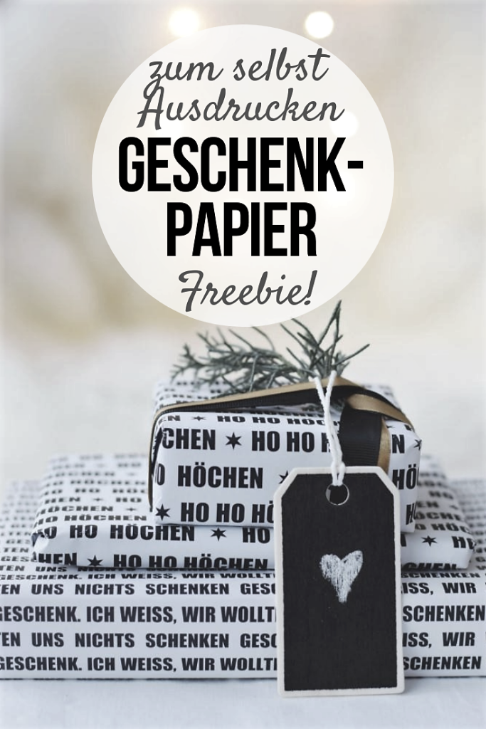 Freebie Geschenkpapier - Schwarz Weiss - Ho Ho Höchen / Ich weiß wir wollten uns nichts schenken Geschenk - Unterfreunden Blog